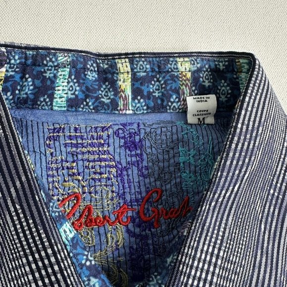 Robert Graham Button Up Shirt‎ Medium Flip Cuff Floral Abstract Geometric Mens - Picture 6 of 10